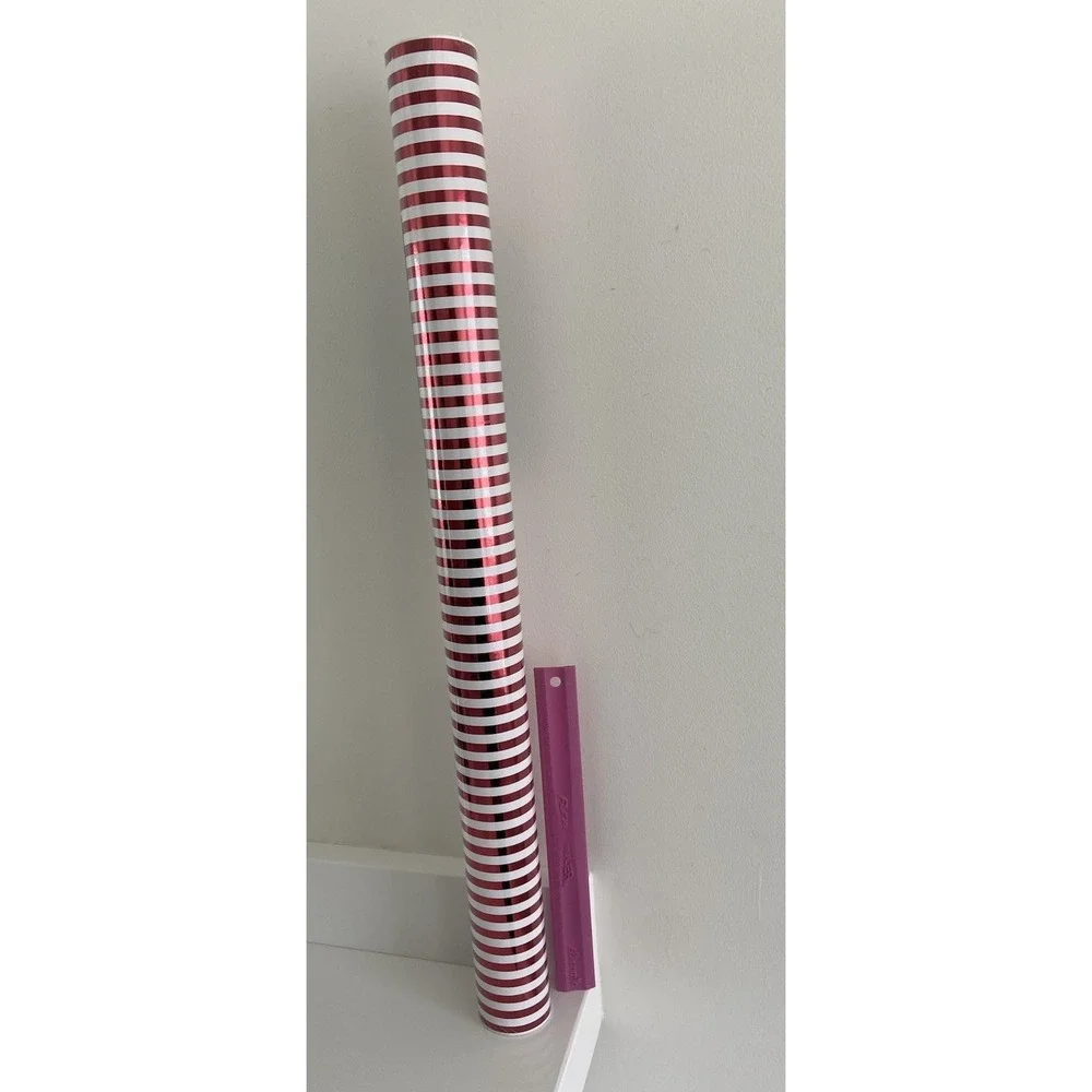 New Tommy Bahama Heavyweight Jumbo Christmas Red White Stripe Wrapping Paper Rol